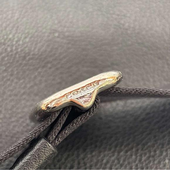 Coach Black Leather Messenger with Striped Webbing Strap - Picture 15 of 16